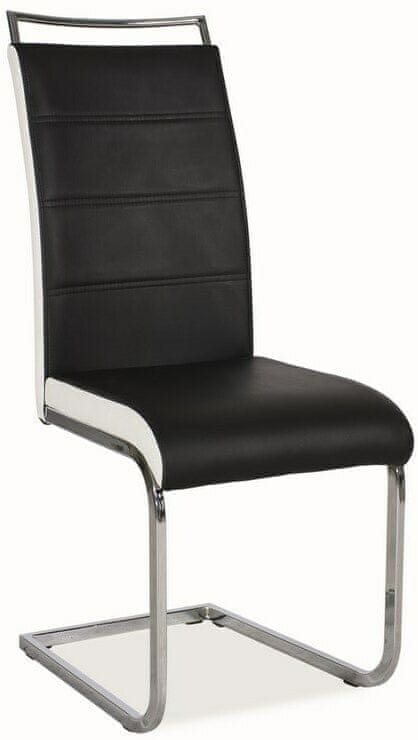 CASARREDO Jedálenská čalúnená stoličky H-441 čierna / biela